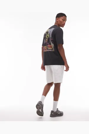 Topman Oversized T-shirt med print af vin og ost på brystet og ryggen