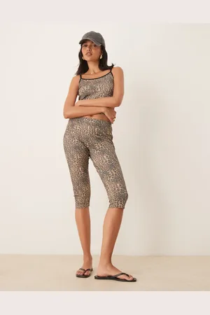 ASOS Capri-leggings med leopardprint - Del af sæt-Brun