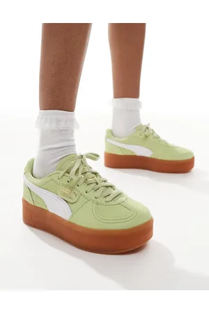 PUMA Palermo - Lysegrønne sneakers med flatform-sål