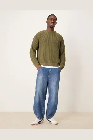 ASOS Støvet blå oversized jeans med 