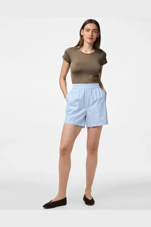Pieces® Blå shorts med striber