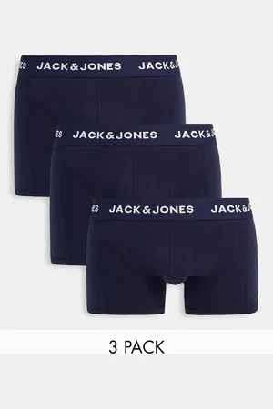JACK & JONES Pakke med 3 boksershorts med kontrast-taljebånd-Marineblå