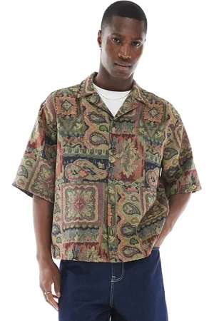 ASOS Oversized skjortejakke med firkantet pasform og tapetprint