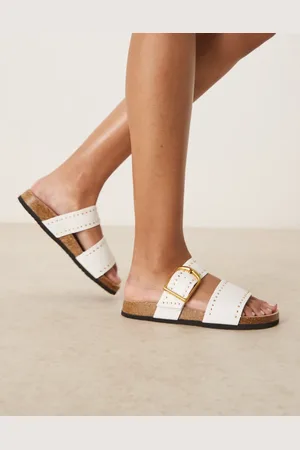 ASOS Fallon - Hvide sandaler med sål og nitter