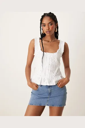 ASOS -broderet overdel med flæser og knapper