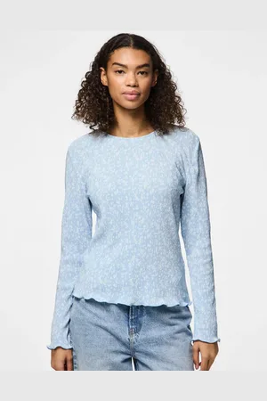Pieces® Top med lange ærmer