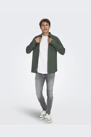Only & Sons Mellemgrå jeans i denim i skinny fit