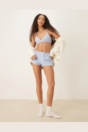 ASOS Sidney - Blå vævede boksershorts med striber