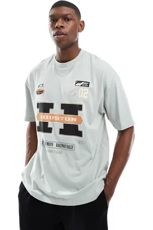 ASOS Gråblå oversized T-shirt med sportsgrafik
