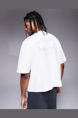 ASOS Hvid oversized T-shirt med street-grafik i firkantet pasform