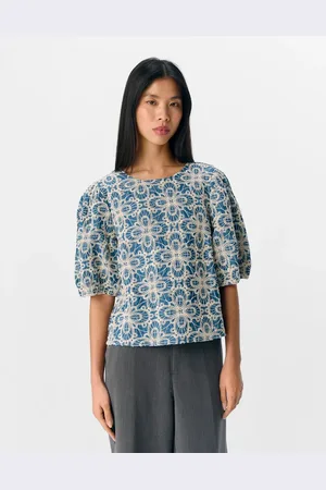 Object Mellemblå top i denim
