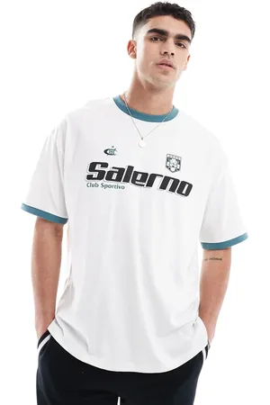 ASOS Oversized T-shirt med kontrasterende kanter og grafisk sportsprint