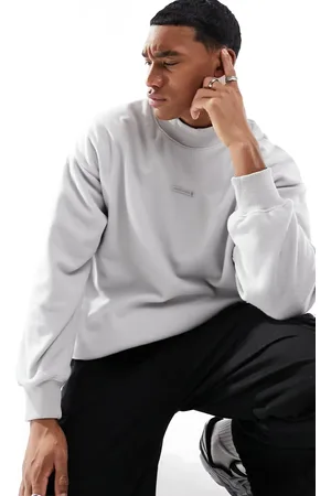 JACK & JONES Højhalset oversized sweatshirt i grå fleece