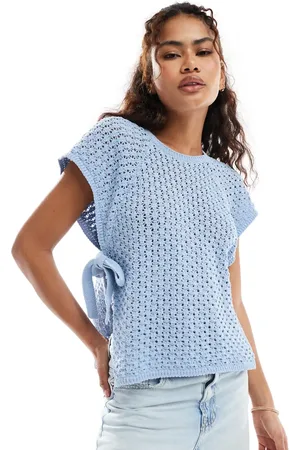 ASOS Tabard-top i strik med rund hals og bindebånd i siderne