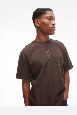 Topman Oversized T-shirt med blomsterbroderi