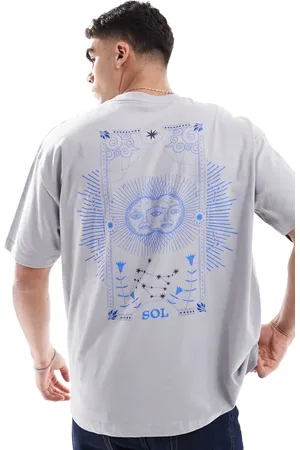 ASOS Grå oversized T-shirt med grafisk, kosmisk print