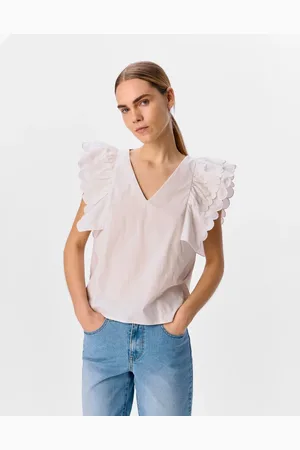Object Hvid og sandfarvet top