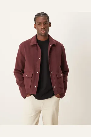ASOS Cropped Harrington-jakke i uldlook-Sort