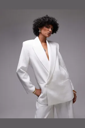 MANGO Oversized asymmetrisk blazer - Del af sæt-Neutral