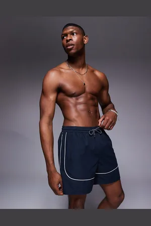 ASOS Mellemlange badeshorts med hvide kontrastbånd