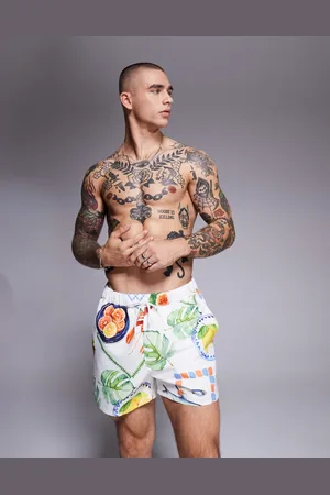ASOS Korte badeshorts med akvarelprint