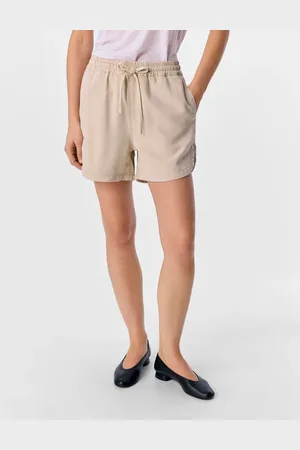 Object Sandfarvede denimshorts-Hvid