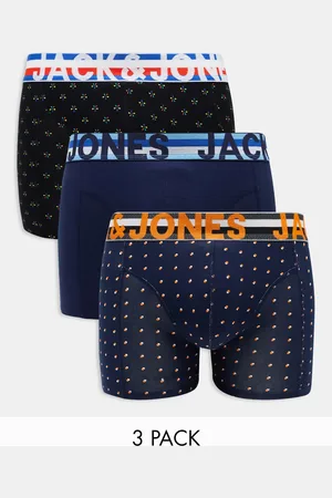 JACK & JONES Pakke med 3 par marineblå boksershorts med print