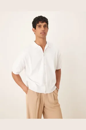 ASOS Strikket oversized poloskjorte med tekstur og gennemgående knapper i bomuld