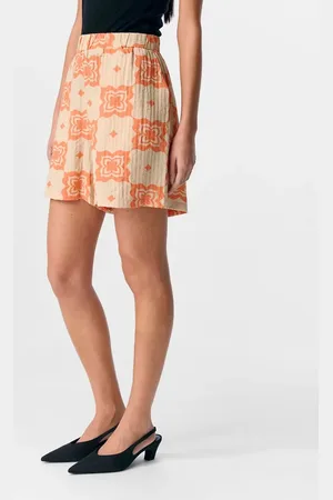 Object Sandfarvede shorts-Hvid
