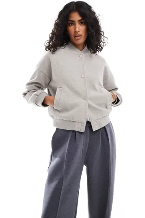 JJXX Grå og simpel bomber med cropped snit