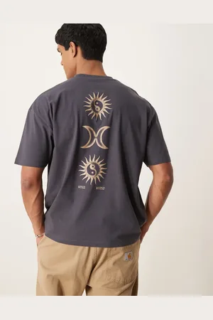 ASOS Koksgrå oversized T-shirt med kosmisk grafik