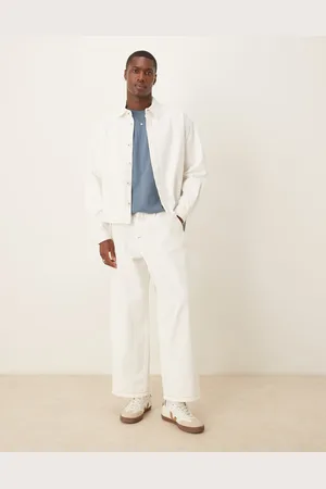 ASOS Ecrufarvede posede jeans med ballonben og læg - Del af sæt-Hvid