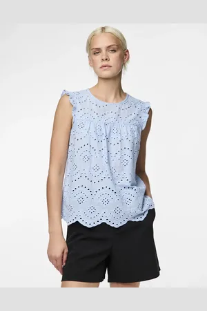 Pieces® Top med flæsedetalje