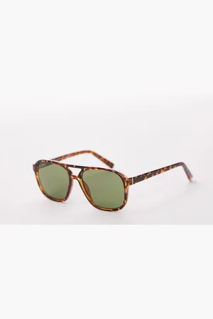 & OTHER STORIES Aviator-solbriller med brunt skildpaddemønster og mørkegrønne glas i retro-stil