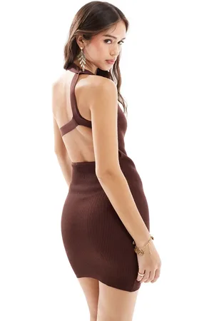 Bershka -strikket oneshoulder-minikjole med bodycon-snit
