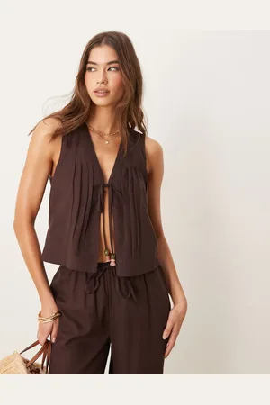 ASOS Ivy - strand-vest i hørblanding