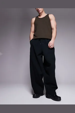 ASOS Sorte bukser i oversized og baggy pasform med elastisk talje