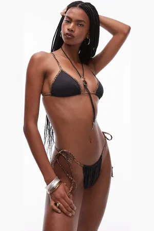 Frankies Bikinis X Bella Hadid - Sorte bikinitrusser med bindebånd i siderne