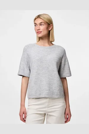 Pieces® Lysegrå og meleret striktop