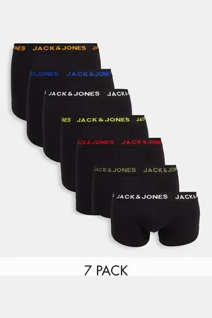 JACK & JONES Pakke med 7 par sorte boksershorts med farvet logo-taljebånd