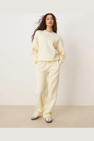 Gina Tricot Mix og match - Lysegule joggingbukser med lige ben