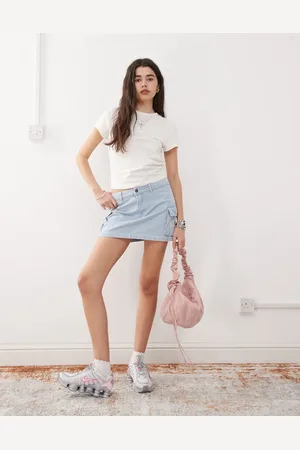 Karl Kani Afbleget cargo-nederdel i denim i retro-stil