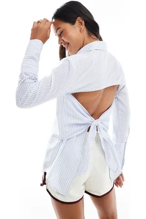 ASOS Oversized skjorte med striber og bindebånd på ryggen-Multifarvet