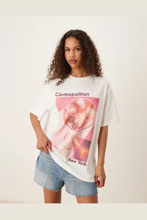 ASOS Cremehvid oversized T-shirt med 