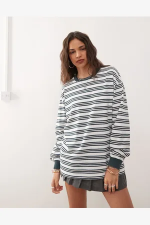 COLLUSION Stribet T-shirt med lange ærmer-Neutral