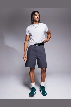 ASOS Grå mellemlange cargo-jorts i poplin