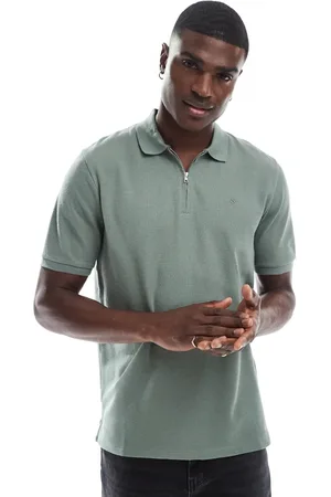 JACK & JONES Grøn polo med lynlås