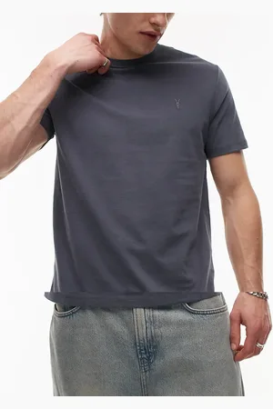 AllSaints Brace - Pakke med 3 T-shirts i børstet bomuld i forskellige blå farver-Sort