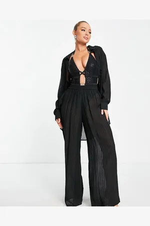 Esmée Esmee - Sorte transparente strandbukser med striber - Kun hos ASOS