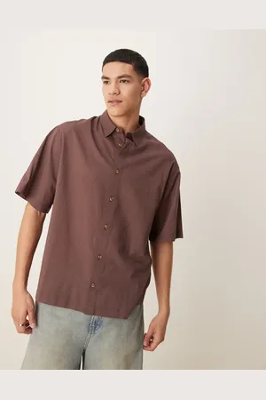 ASOS Oversized skjorte i hørlook med firkantet pasform